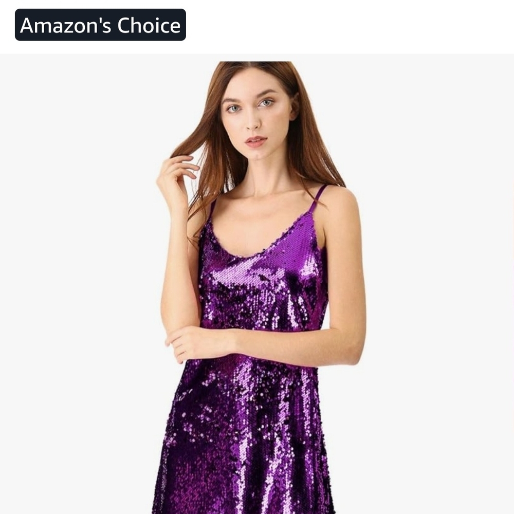 Allegra K Purple Chemise with Shimmering Finish